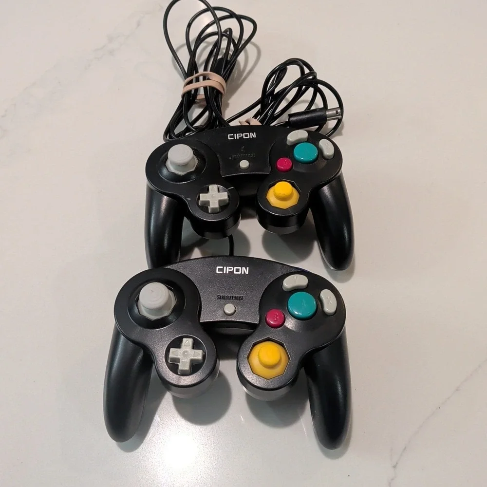 CIPON GameCube Controller Nintendo GameCube Wired, Black, Two Pack